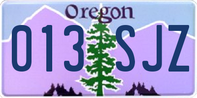 OR license plate 013SJZ