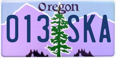 OR license plate 013SKA