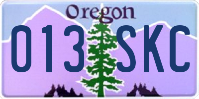 OR license plate 013SKC