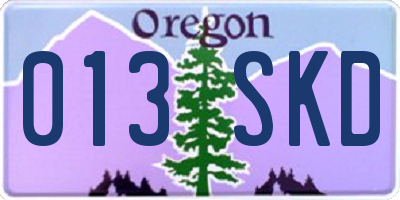 OR license plate 013SKD