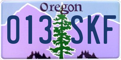 OR license plate 013SKF