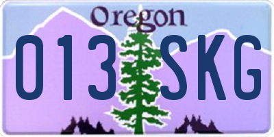 OR license plate 013SKG
