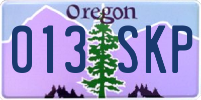 OR license plate 013SKP