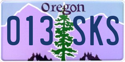 OR license plate 013SKS