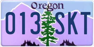 OR license plate 013SKT