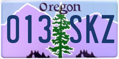 OR license plate 013SKZ