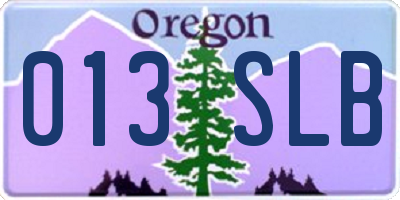 OR license plate 013SLB