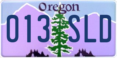 OR license plate 013SLD