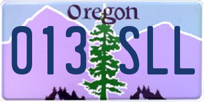 OR license plate 013SLL