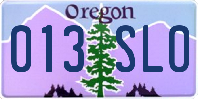 OR license plate 013SLO