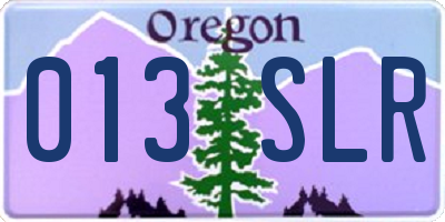 OR license plate 013SLR