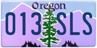 OR license plate 013SLS