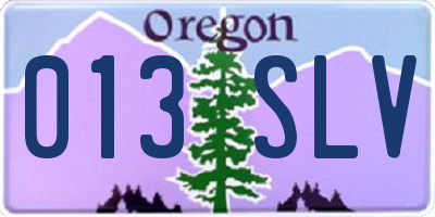 OR license plate 013SLV