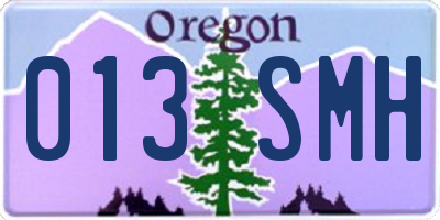 OR license plate 013SMH