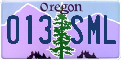 OR license plate 013SML