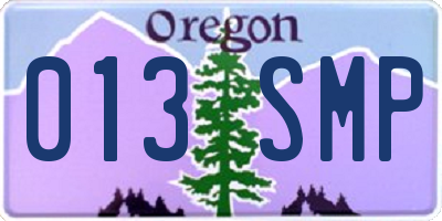 OR license plate 013SMP