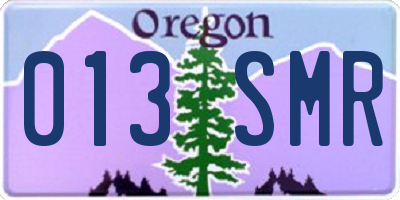 OR license plate 013SMR