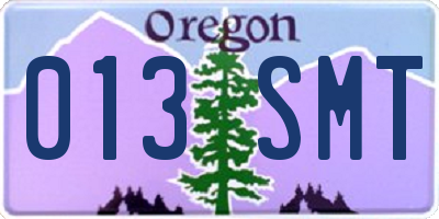 OR license plate 013SMT