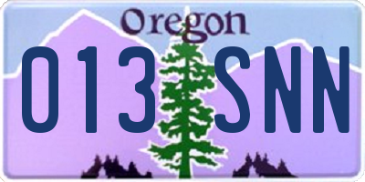 OR license plate 013SNN