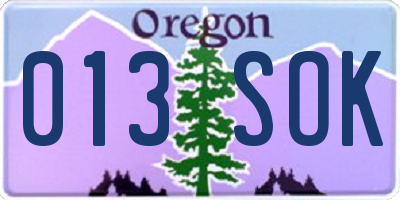 OR license plate 013SOK