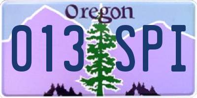 OR license plate 013SPI