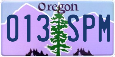OR license plate 013SPM