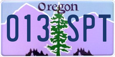 OR license plate 013SPT