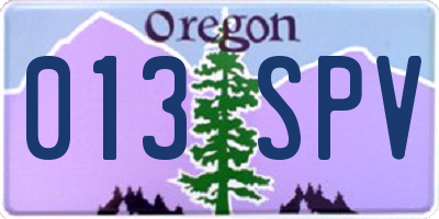 OR license plate 013SPV