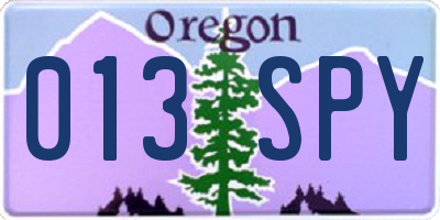 OR license plate 013SPY