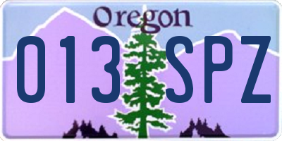 OR license plate 013SPZ