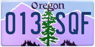 OR license plate 013SQF