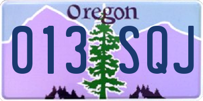 OR license plate 013SQJ