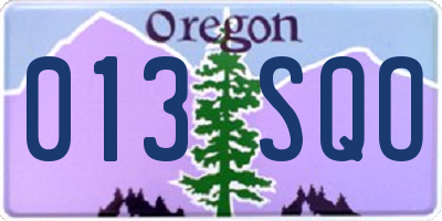 OR license plate 013SQO