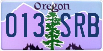 OR license plate 013SRB