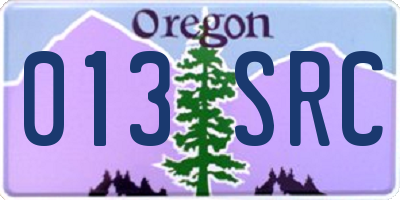 OR license plate 013SRC