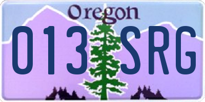 OR license plate 013SRG