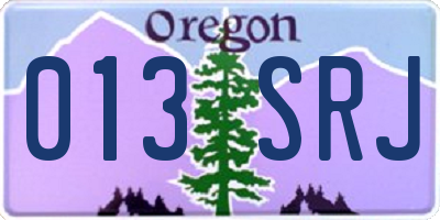 OR license plate 013SRJ