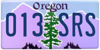 OR license plate 013SRS