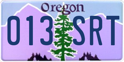OR license plate 013SRT