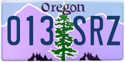 OR license plate 013SRZ