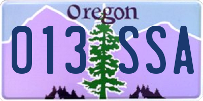 OR license plate 013SSA