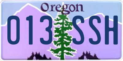 OR license plate 013SSH