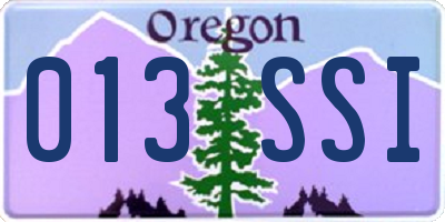 OR license plate 013SSI