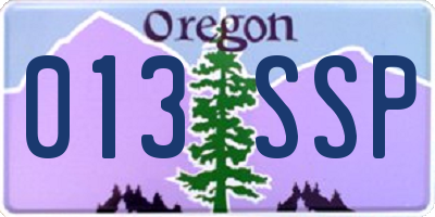 OR license plate 013SSP