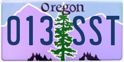 OR license plate 013SST