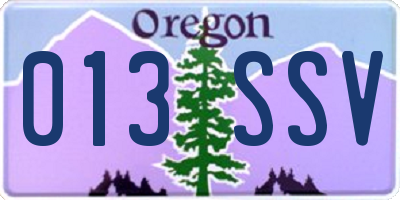OR license plate 013SSV
