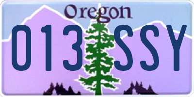 OR license plate 013SSY