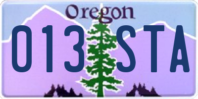 OR license plate 013STA