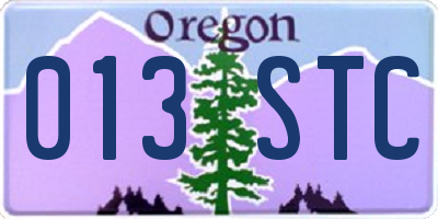 OR license plate 013STC