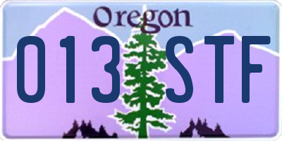 OR license plate 013STF
